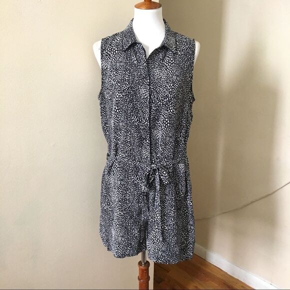 Equipment Silk Earl Romper Animal Print, Size Large - Picture 3 of 9